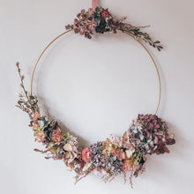 Load image into Gallery viewer, Dried Flower Hoop Wreath Jane Smith Floral Design
