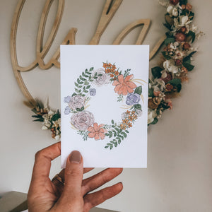 Jane Smith Floral Design, custom designed gift card, gifting, printed on quality matt card